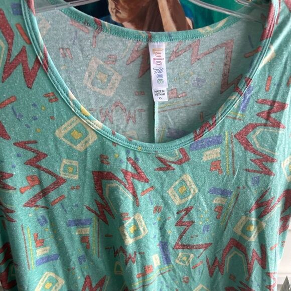 LuLaRoe Womens T-Shirt Dress Short Sleeve Knee Length XS Geometric - Picture 10 of 16